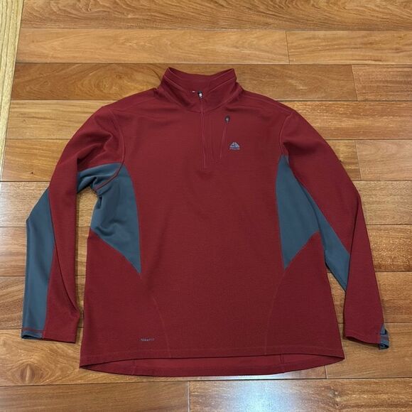 Nike Men’s ACG Pullover Burgundy Quarter Zip Dri Fit Performance size XL - Picture 1 of 8
